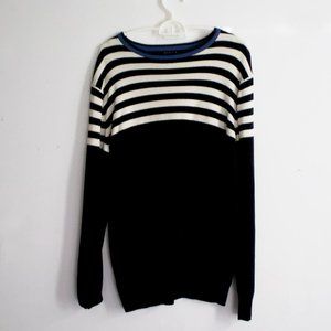 Forever21/21 Men Striped Crewneck Sweatshirt